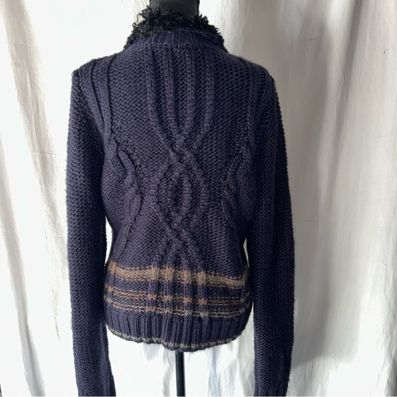 Free People Black and Brown Cardigan Sweater North Star Sweater - Picture 4 of 9